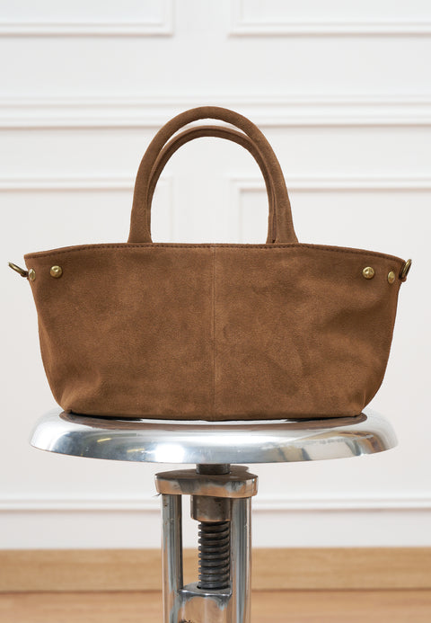 Borsa a mano scamosciata