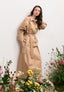 Gonna midi con pinces in vita - BEIGE