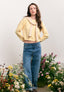 Maglia girocollo crop in cotone - GIALLO