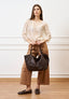 Borsa maxi shopper in pelle - MARRONE