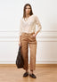 Borsa maxi shopper in pelle - MARRONE