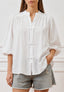 Camicia in mussola con alamari - BIANCO