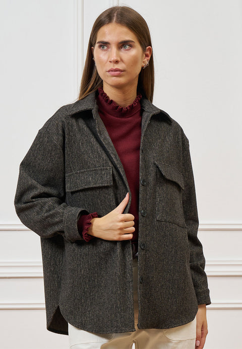 Giacca over spinata con tasche