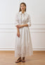 Vestito lungo con inserti in pizzo - BIANCO