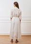 Vestito lungo con inserti in pizzo - BIANCO