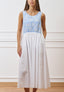 Vestito lungo con bustino combinato  - BIANCO
