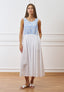Vestito lungo con bustino combinato  - BIANCO