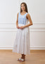 Vestito lungo con bustino combinato  - BIANCO