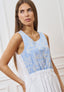 Vestito lungo con bustino combinato  - BIANCO
