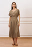 Vestito midi con pinces in vita - MILITARE