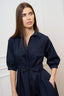 Vestito lungo in cotone - BLU