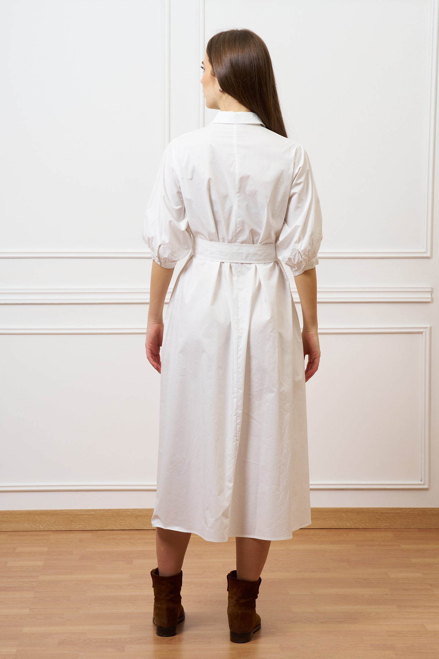 Vestito lungo in cotone - BIANCO