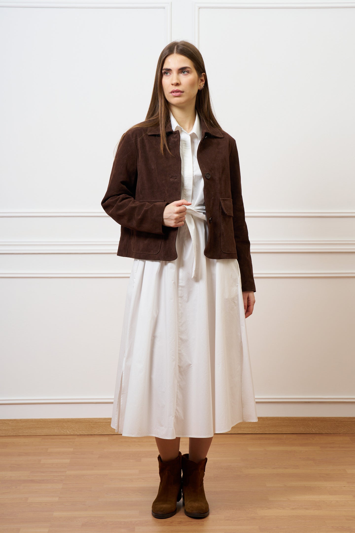 Vestito lungo in cotone - BIANCO