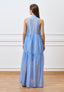 Vestito lungo in mussola con fiocco - AZZURRO
