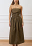 Vestito lungo senza spalline - MILITARE