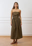 Vestito lungo senza spalline - MILITARE