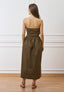 Vestito lungo senza spalline - MILITARE
