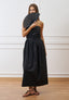 Vestito lungo senza spalline - NERO