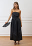 Vestito lungo senza spalline - NERO