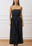 Vestito lungo senza spalline - NERO