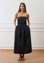 Vestito lungo senza spalline - NERO