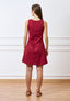Vestito corto smanicato in popeline - BORDEAUX