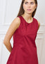 Vestito corto smanicato in popeline - BORDEAUX