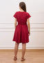 Vestito corto in viscosa con fiore - BORDEAUX