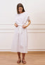 Vestito lungo con maniche arricciate - BIANCO
