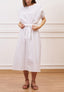 Vestito lungo con maniche arricciate - BIANCO