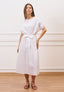 Vestito lungo con maniche arricciate - BIANCO