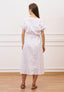 Vestito lungo con maniche arricciate - BIANCO
