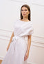 Vestito lungo con maniche arricciate - BIANCO