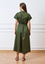 Vestito lungo chemisier con cintura - MILITARE