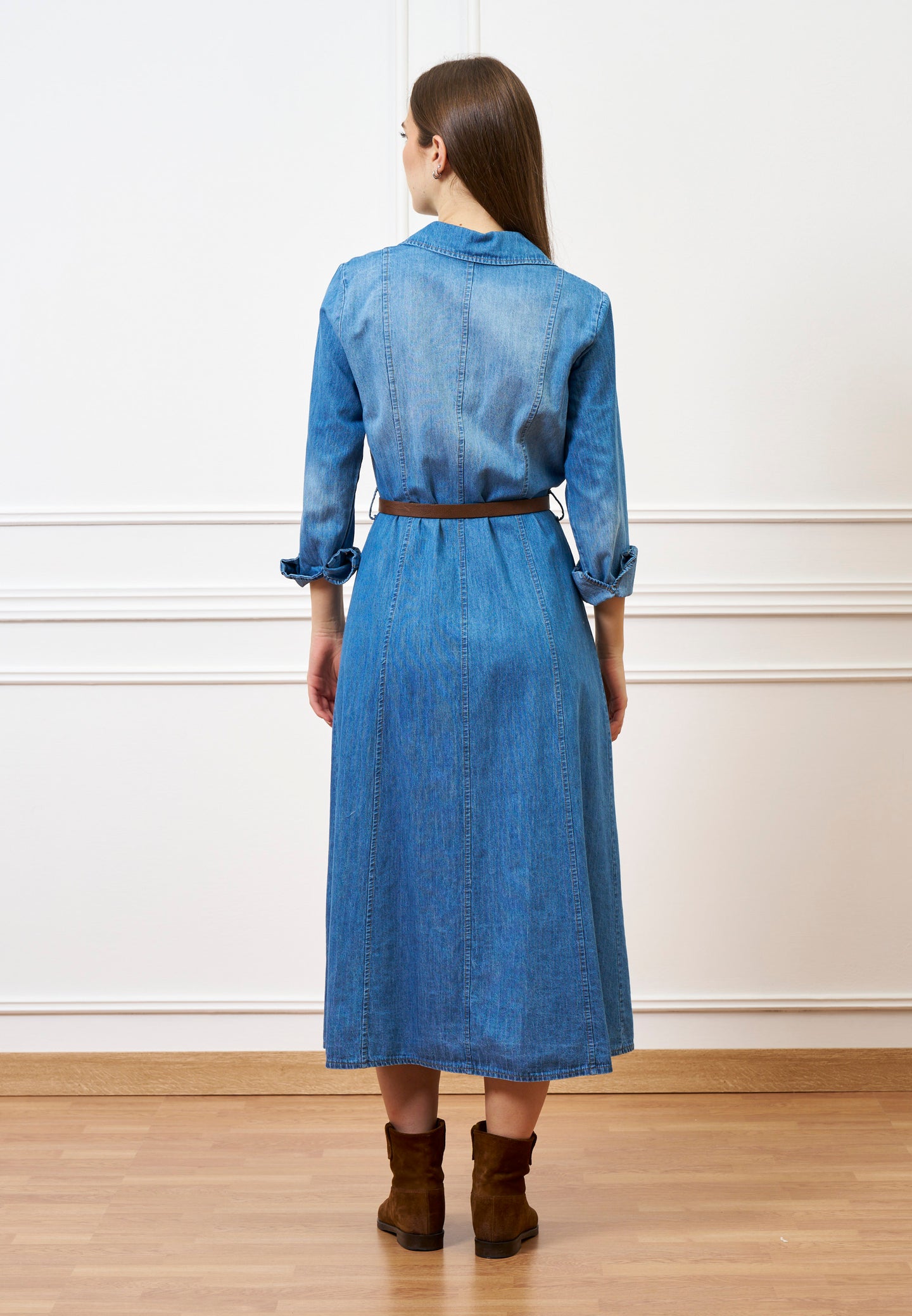 Vestito lungo in jeans  - BLU