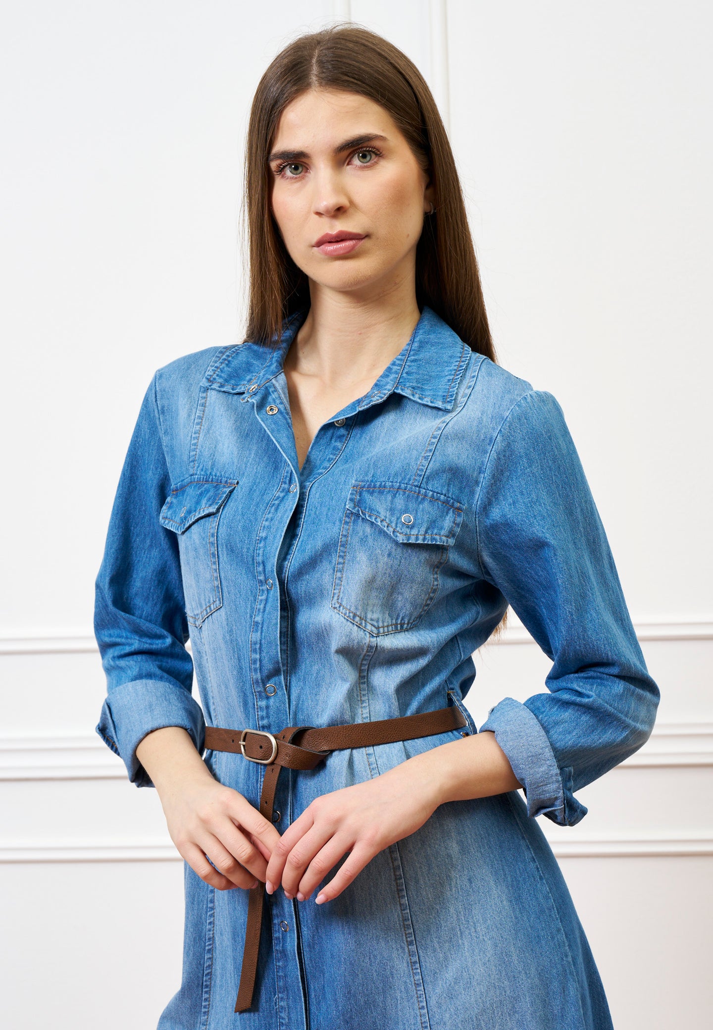 Vestito lungo in jeans  - BLU