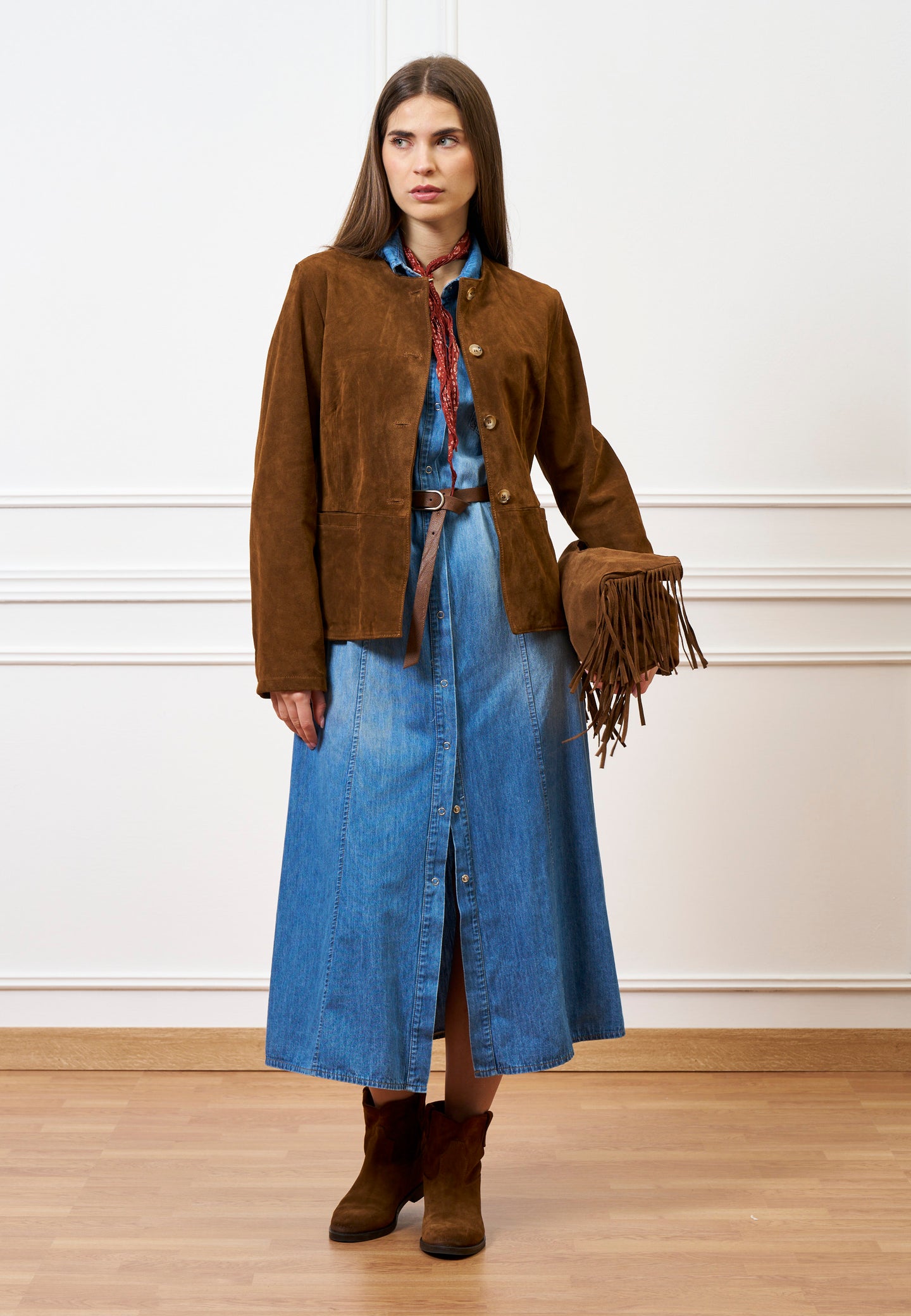 Vestito lungo in jeans  - BLU