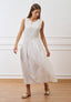Vestito lungo con bustino arricciato  - BIANCO