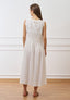 Vestito lungo con bustino arricciato  - BIANCO