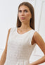 Vestito lungo con bustino arricciato  - BIANCO