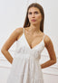 Vestito corto a balze con spalline - BIANCO
