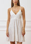 Vestito corto a balze con spalline - BIANCO