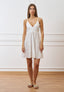 Vestito corto a balze con spalline - BIANCO