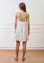 Vestito corto a balze con spalline - BIANCO