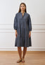 Vestito midi a balze in popeline - GRIGIO SCURO