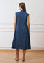 Vestito lungo svasato in popeline - BLU