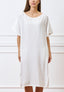 Vestito midi ampio effetto stropicciato - BIANCO