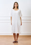 Vestito midi ampio effetto stropicciato - BIANCO