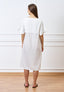Vestito midi ampio effetto stropicciato - BIANCO