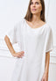 Vestito midi ampio effetto stropicciato - BIANCO